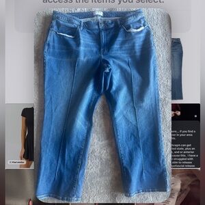 Lane Bryant Midwash Blue jeans with Front Creases pin lines size 20P